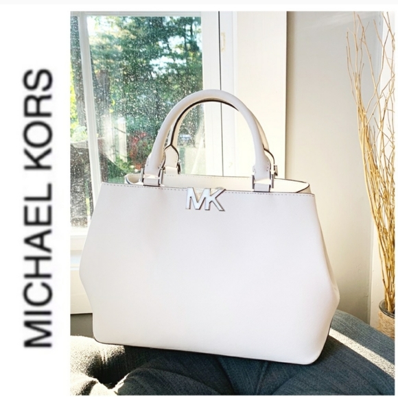 Michael Kors Handbags - NWT authentic MK leather satchel white